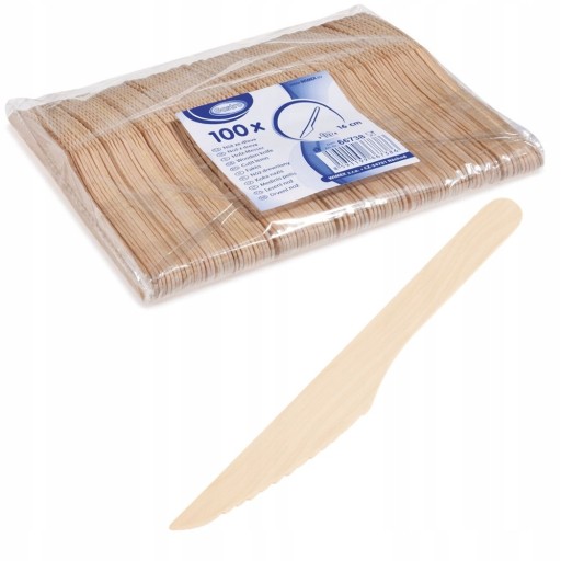 drevené jednorazové nože a príbory 16cm 100 kusov