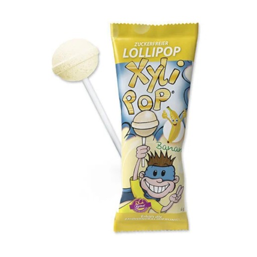 MIRADENT XyliPOP lízanka s xylitolom BANÁN 1 ks.