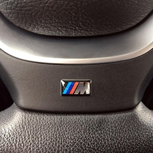 1 ks BMW M-Power chrómová nálepka 3D logo na ráfiky, volant, kokpit 18x10