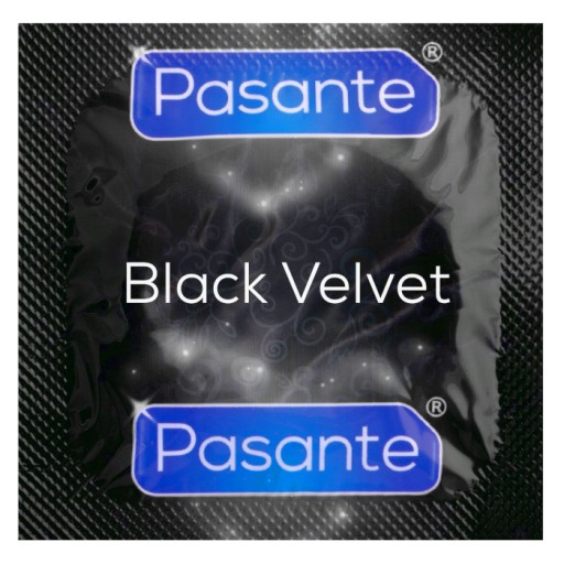 PASANTE BLACK VELVET 1 ks Klasické sexuálne kondómy v čiernej farbe