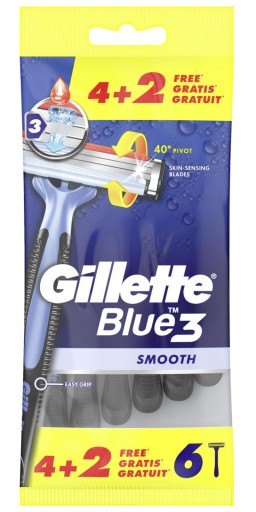 GIllette Blue 3 Smooth Razor Sada 6 ks