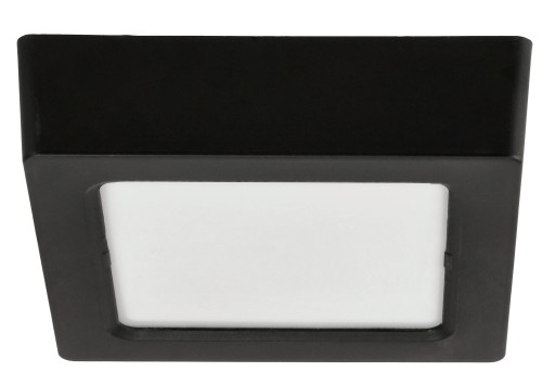 LED stropné svietidlo prisadené na povrch 6W 660lm 4000K neutrálne čierne štvorcové