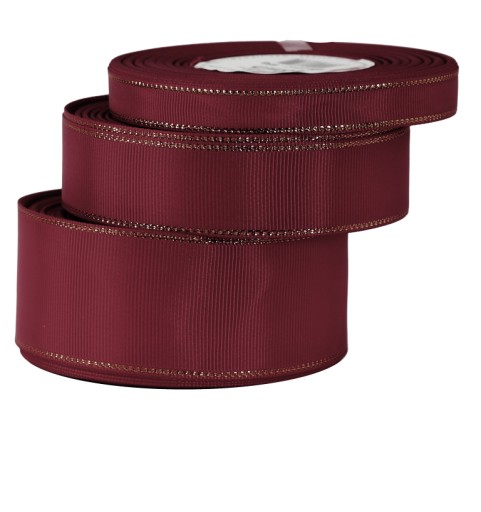 Pevná grogrénová stuha s pruhmi ZLATÉ PRÚŽKY 38mm/18mb 12 farieb na výber