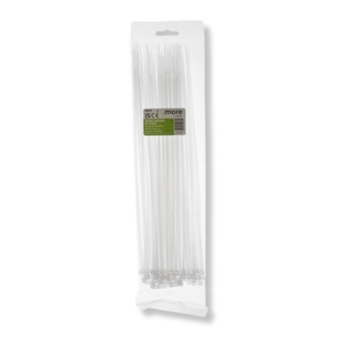 Sťahovacia páska sťahovacia páska 3,6 X 300mm BIELA 100 kusov ECOLIGHT