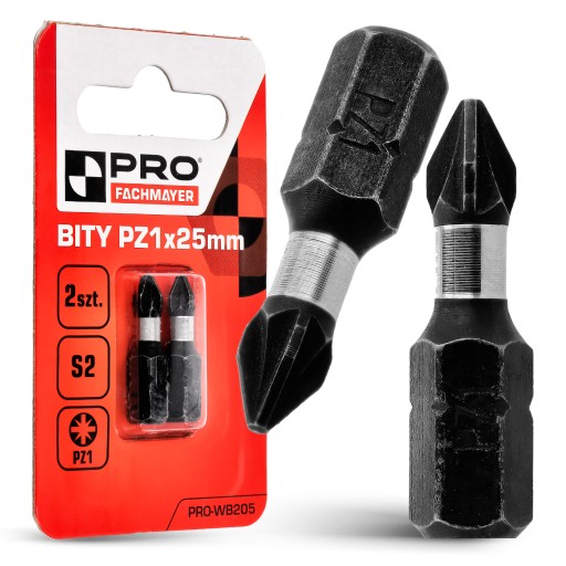 Nárazový bit PZ1 Nárazový bit 25mm | Nárazový bit pre skrutkovač 2 ks.