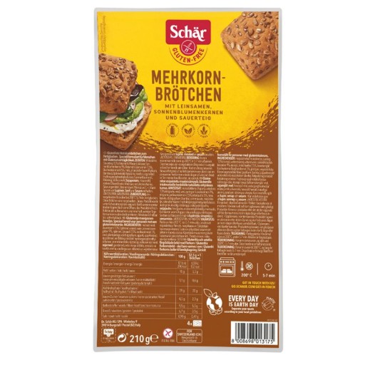 Bezlepkové rožky viaczrnné 210g / 4x53g Schar