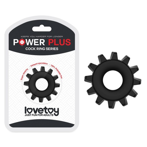 Lovetoy Power Plus krúžok na penis čierny priemer