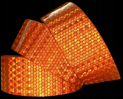 REFLEXNÁ PÁSKA SAMOLEPIACA FÓLIA ORANŽOVÁ PRIZMATICKÁ NÁLEPKA 5CM