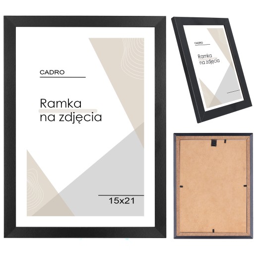 Fotorámik 15x21 čierny fotorámik MDF A5 CADRO