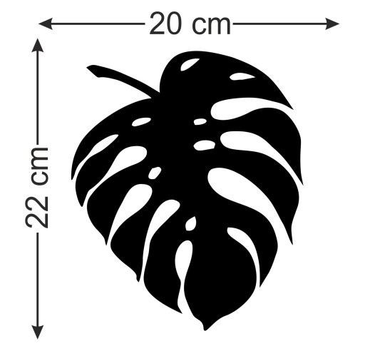 Akrylátové ZRKADLO monstera list 20x23cm Monstera1-20x23-lz