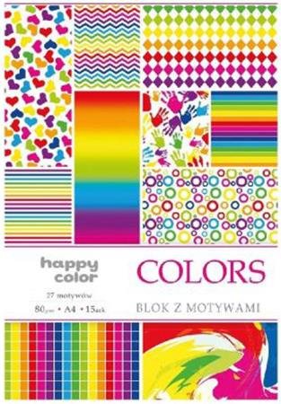 HAPPY COLOR Blok s motívmi Colors A4, 15 listov.