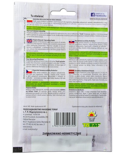 BIO Brokolicové klíčky Bio semienka 10g PL-EKO