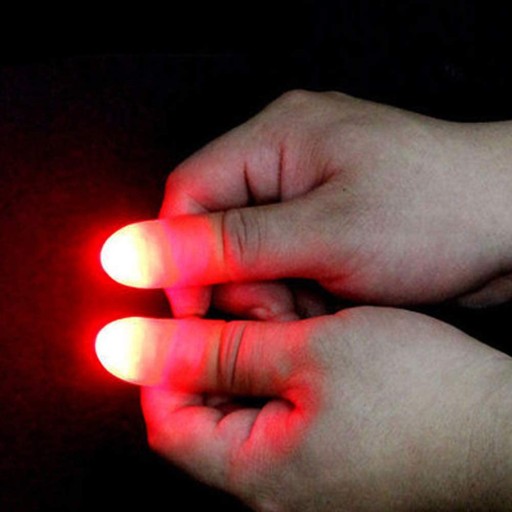 LED trikový prst so svietiacim palcom 1 ks.