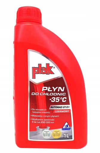 Chladiaca kvapalina Plak Autorad G12+, červená, 1 l
