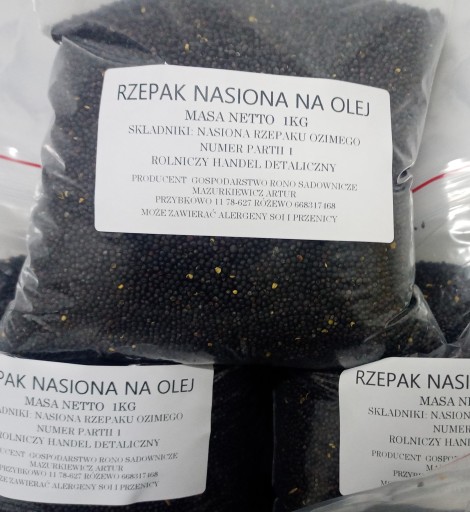 SEMIENKA REPKY NA OLEJ 1KG