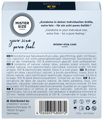 MISTER SIZE kondómy prispôsobené na veľkosť sada 3x3 ks 60 64 69 mm