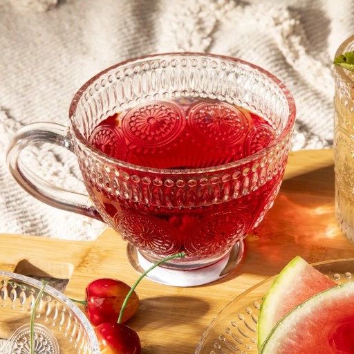 Sklenená šálka na kávu sklenený hrnček Altom Design Daisy 430 ml