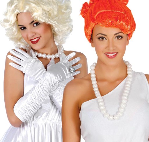 XL perlový náhrdelník WILMA FLINSTON LADY RETRO OUTFIT 20. rokov 20. storočia