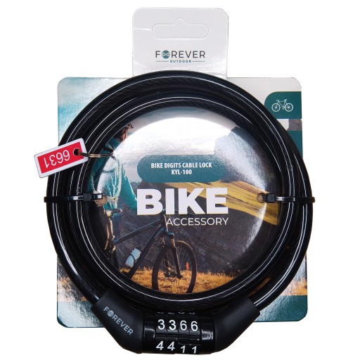 Špirálový zámok na bicykel s kombináciou KYL-100 Forev