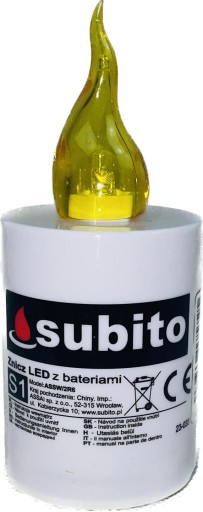 LED vložka do sviečok Subito 10,07 cm