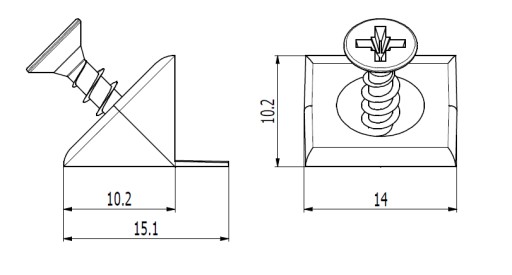 100x Stabilizátor zadnej steny so skrutkou 3,5x20mm