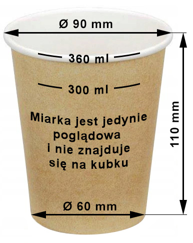 300ml PAPIEROVÉ ŠÁLKY NA KÁVU, KRAFT NÁPOJE, 50 KS