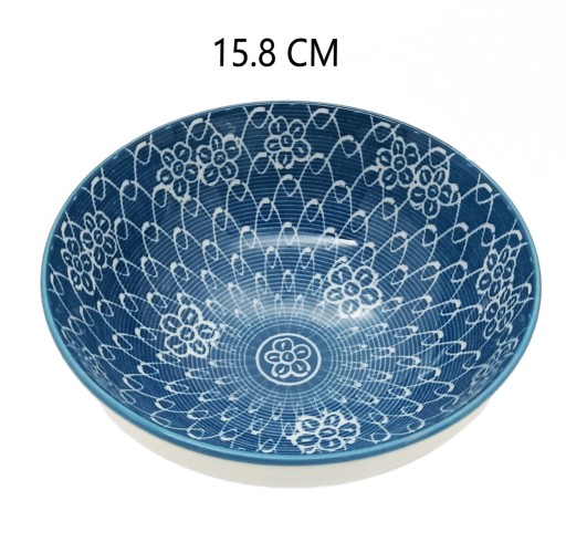 KERAMICKÁ MISKA 15,8CM MODRÉ KVETY 157497