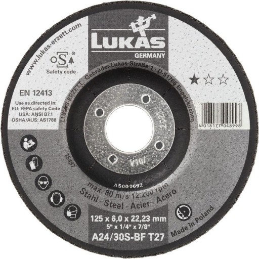 KONVEXNÝ BRÚSNY KOTÚČ T27 125x6,0x22mm LUKAS