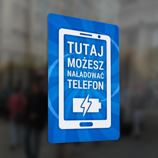 Tu si môžete nabíjať telefón – nálepka 10x15