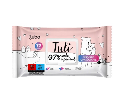 Luba Tuli vlhčené obrúsky pre deti 97% voda a PANTHENOL (72 kusov)