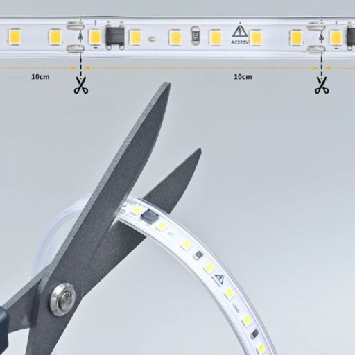 SMD2835 LED pásik 230V na meter 120l/m 8W/m IP65 TEPLÁ BIELA