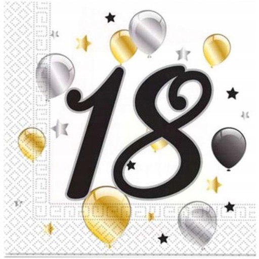 Jednorazové papierové poháre 18 BIRTHDAY čierne narodeniny 6 ks