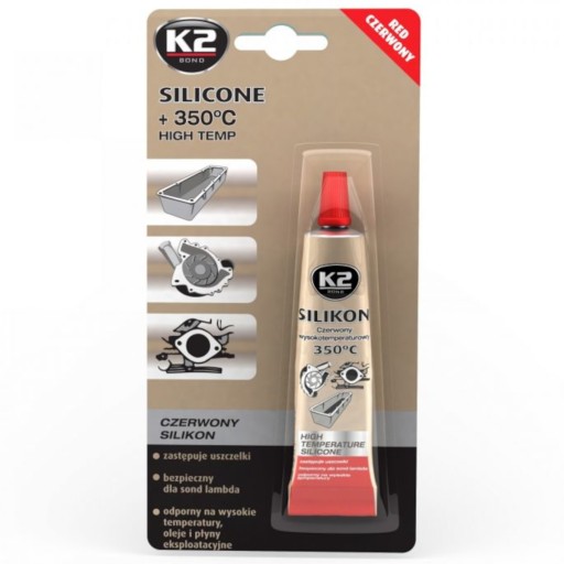 K2 vysokoteplotný silikón +350°C červený 21g