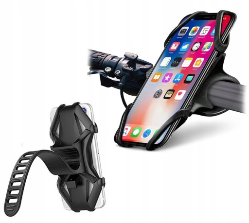 SILNÝ GUMOVÝ DRŽIAK NA BICYKEL PRE TELEFÓN 4-6'' GPS SMARTFÓN SILIKÓNOVÝ MOTOR