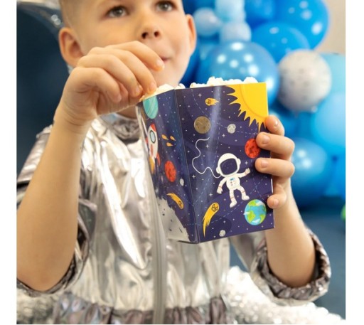 Krabičky na pukance Space Planets Birthday 6 ks