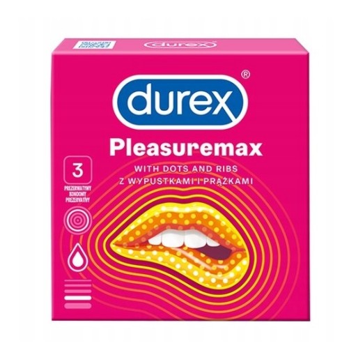 Kondómy Durex Pleasuremax 3 ks.