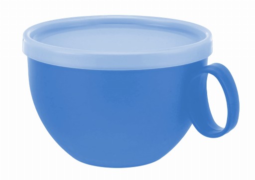 JUMBO XXL HRNÍČEK NA KÁVU A ČAJ PLASTOVÝ S viečkom 550ML MIX COLOR SG