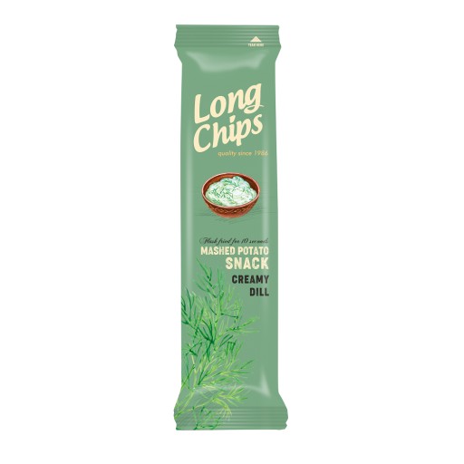 Chipsy s príchuťou kyslej smotany s kôprom 75g LONG CHIPS