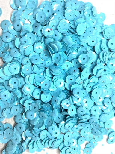 MODRÉ okrúhle flitre, lomené, 6MM, 10G