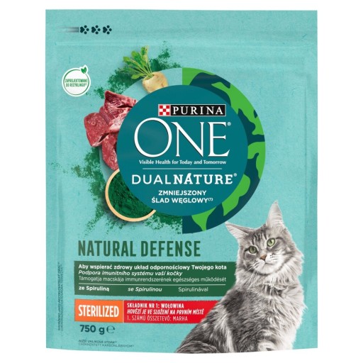 PURINA ONE PRIRODZENÉ OBRANNÉ KRMIVO PRE STERILIZOVANÉ MAČKY S HOVÄDZÍM MÄSOM 750g