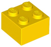 LEGO 3003 BRICK 2x2 žltá NOVINKA (15g) 12 ks.