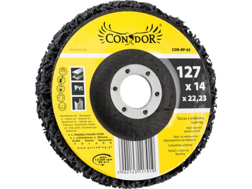 DISKOVÝ DISK NA ODSTRAŇOVANIE HRDZE ČERNÝ VLAS 127 mm