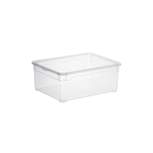 Úložný box s vekom 10 l CLEAR
