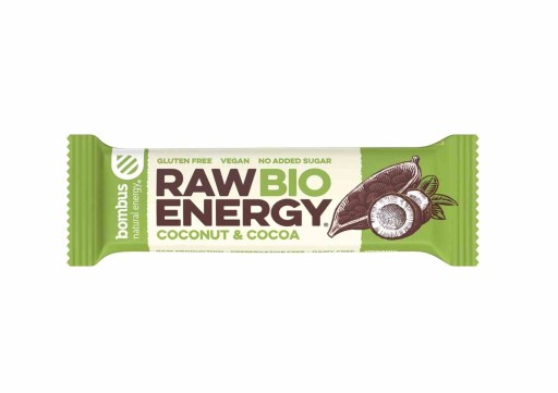 RAW ENERGY BIO kokosovo-kakaová tyčinka BEZLEPNÁ. BIO 50 g