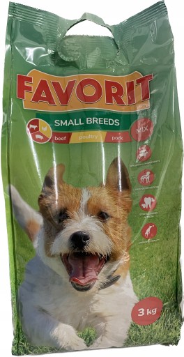 Favorit suché krmivo mix príchutí 3 kg pre dospelých psov malých plemien
