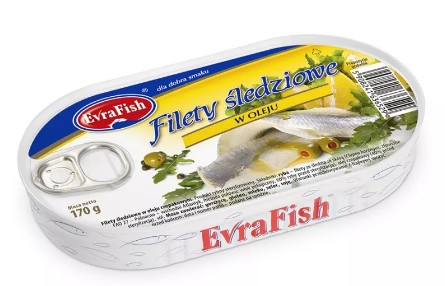 Rybie konzervy SLEDE V OLEJOVOM FILETE EvraFish 170g