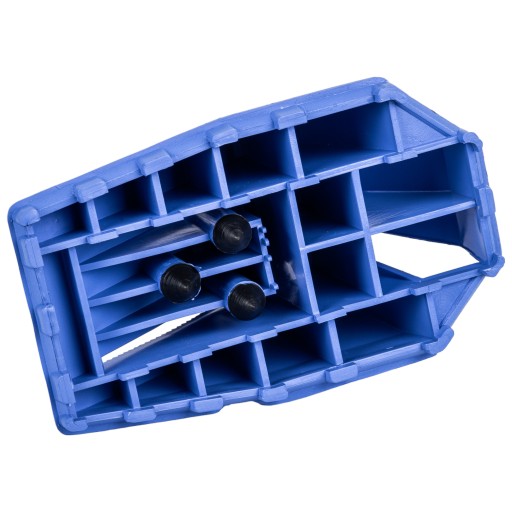 Klin na kolesá auta s brzdou 3,5t modrý 210x100x90mm