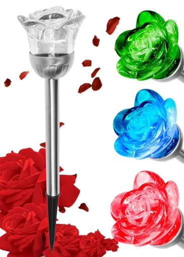 SOLÁRNA ZÁHRADNÁ LAMPA ROSE 2 LED RGB + biela