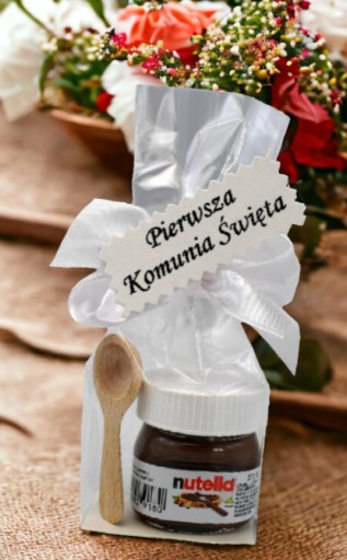 Nutella Mini Cream ďakovný darček pre hostí darček SVÄTÉ PRIJÍMANIE