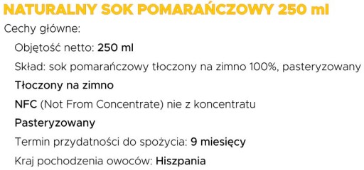 Pomarančový džús DRINKME pomarančový džús 100% 250ml